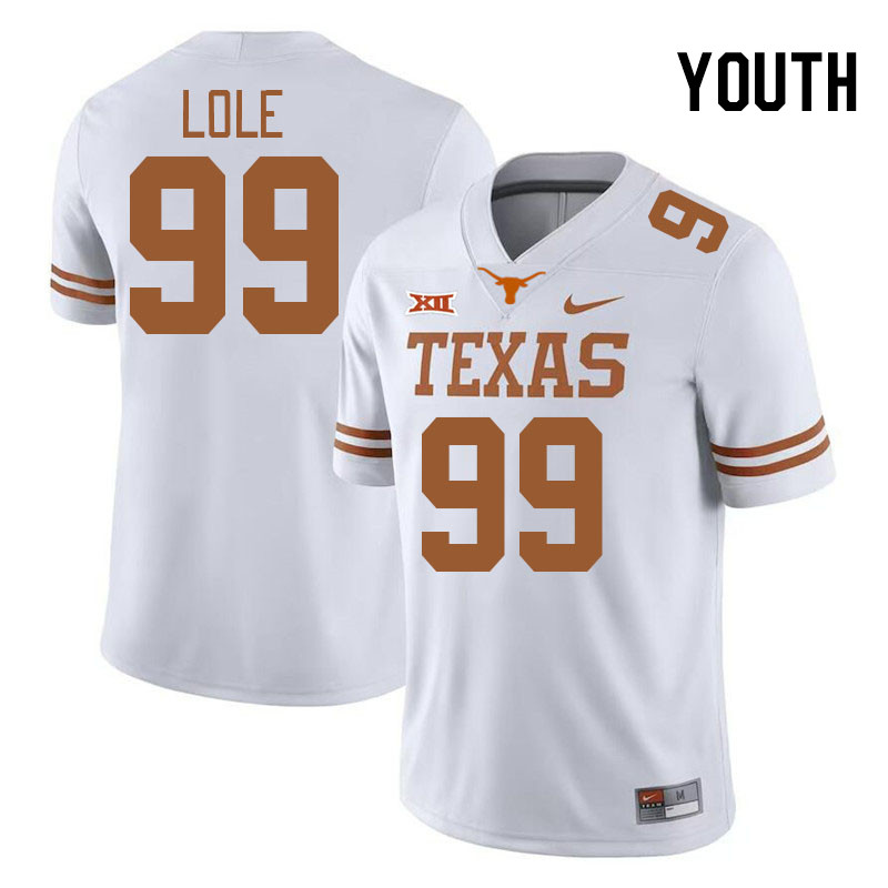 Youth #99 Jermayne Lole Texas Longhorns College Football Jerseys Stitched-White